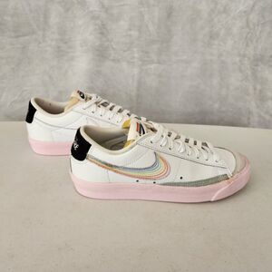 Nike Blazer Low '77 Sneaker Womens 5.5 Rainbow Swoosh Shoes Pink Mens 4 EU 36